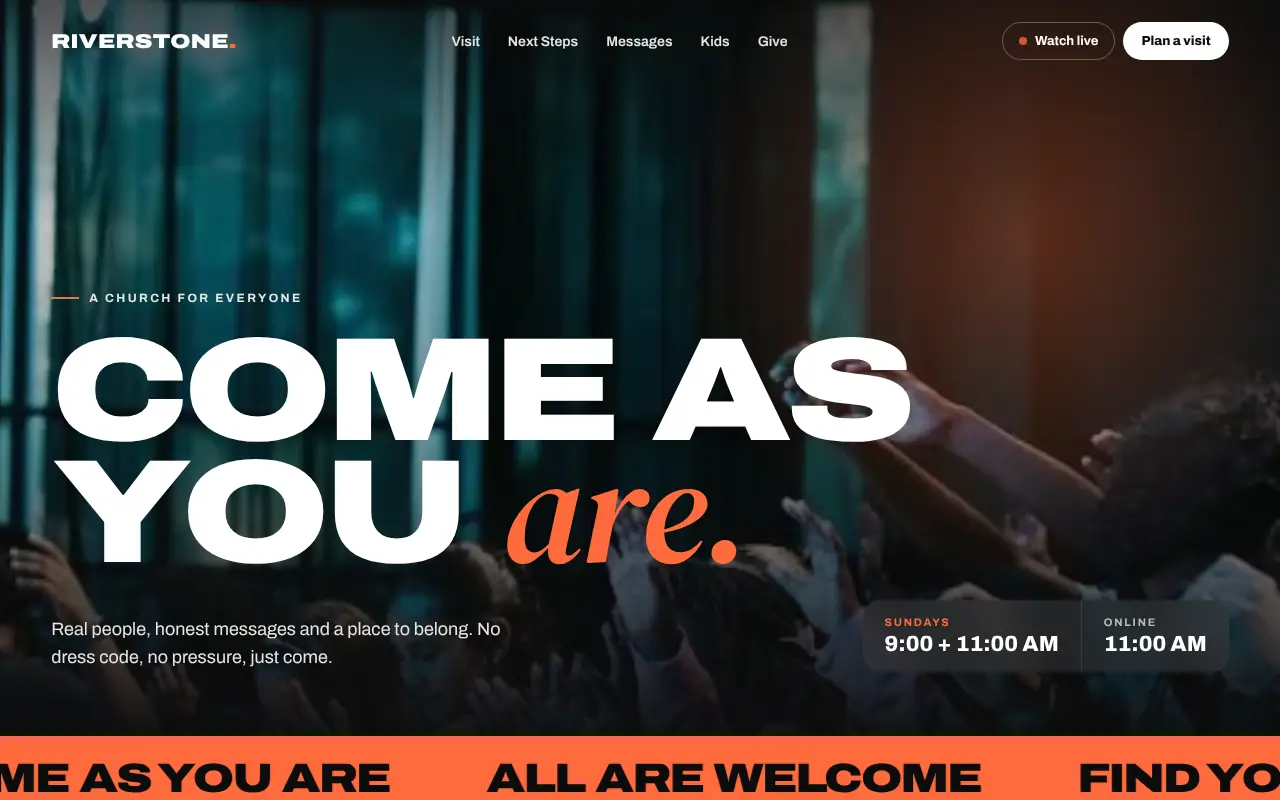 Riverstone, a sample church website